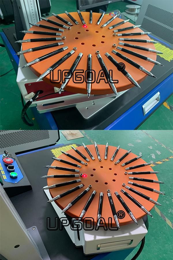 24PCS Pen Logo Number Laser Marker Marking Machine 50W with Rotating Table/Auto Focusing