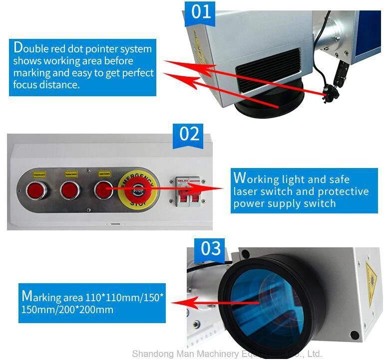 Rotary Device 20W Fiber Metal Laser Marking Machine Price