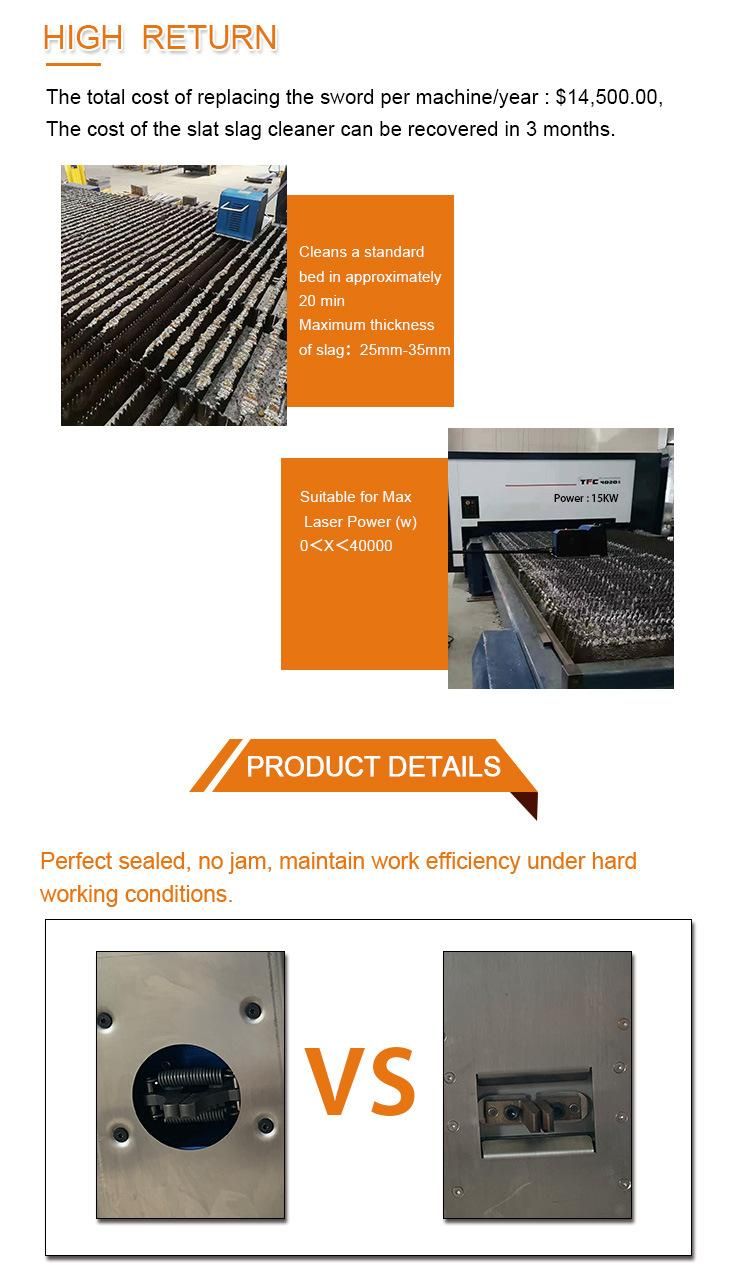 One Person Operation Various Cutters Size Slat Slag Cleaner