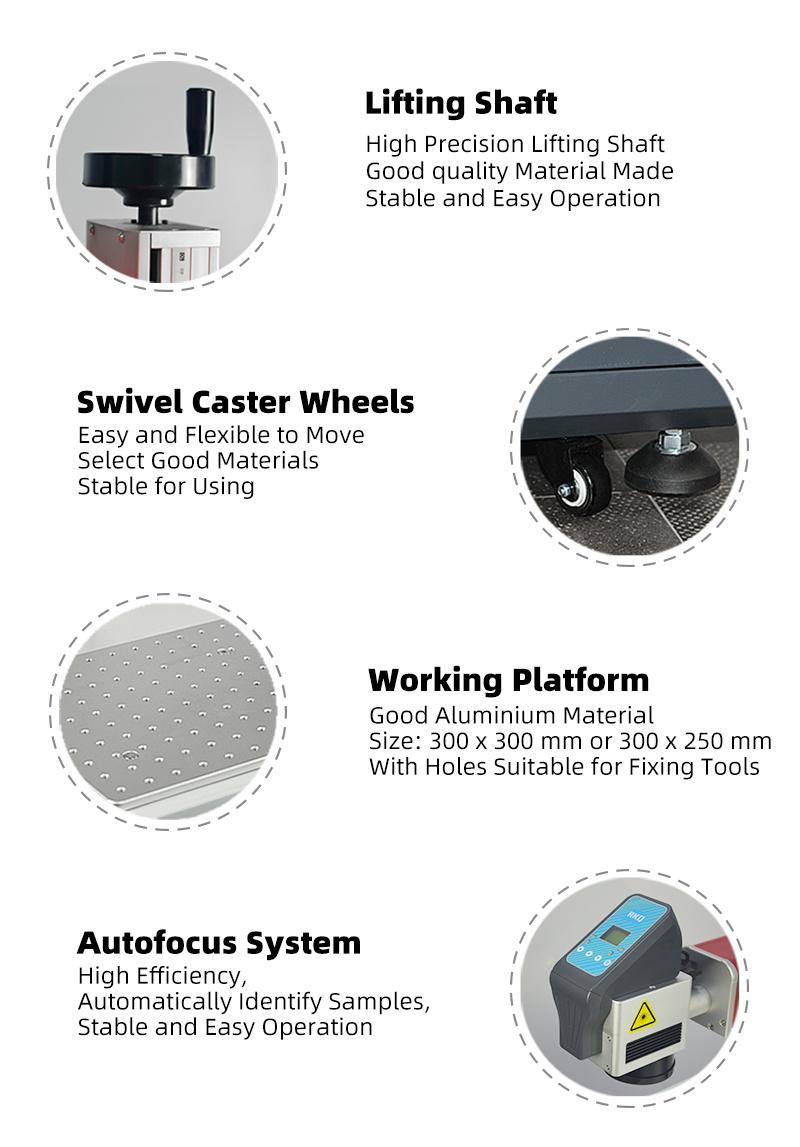 Auto Focus 20W 30W 50W Fiber Laser Marking Machine Metal Laser Engraver Stainless Steel Nameplate Laser Marking Machine