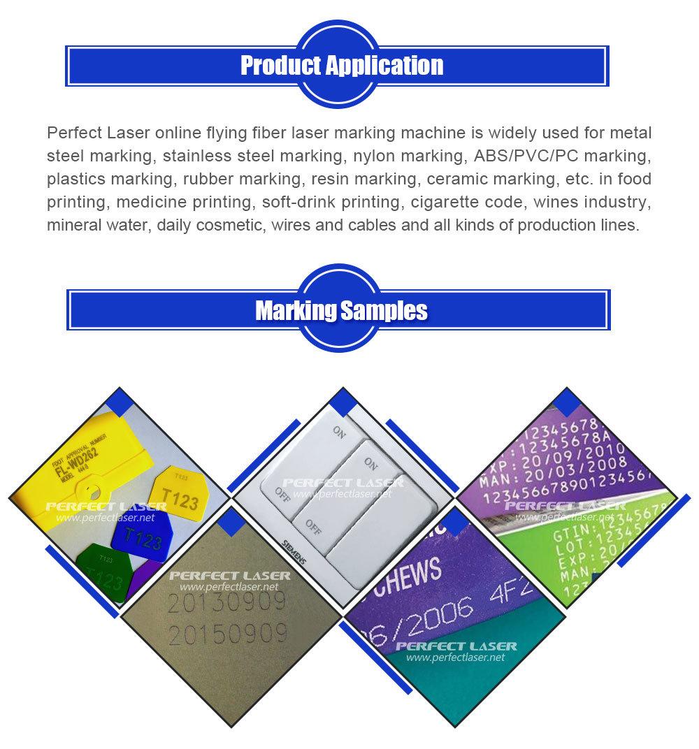 Online Flying Stainless Steel Batch Code Fiber Laser Marking Machine