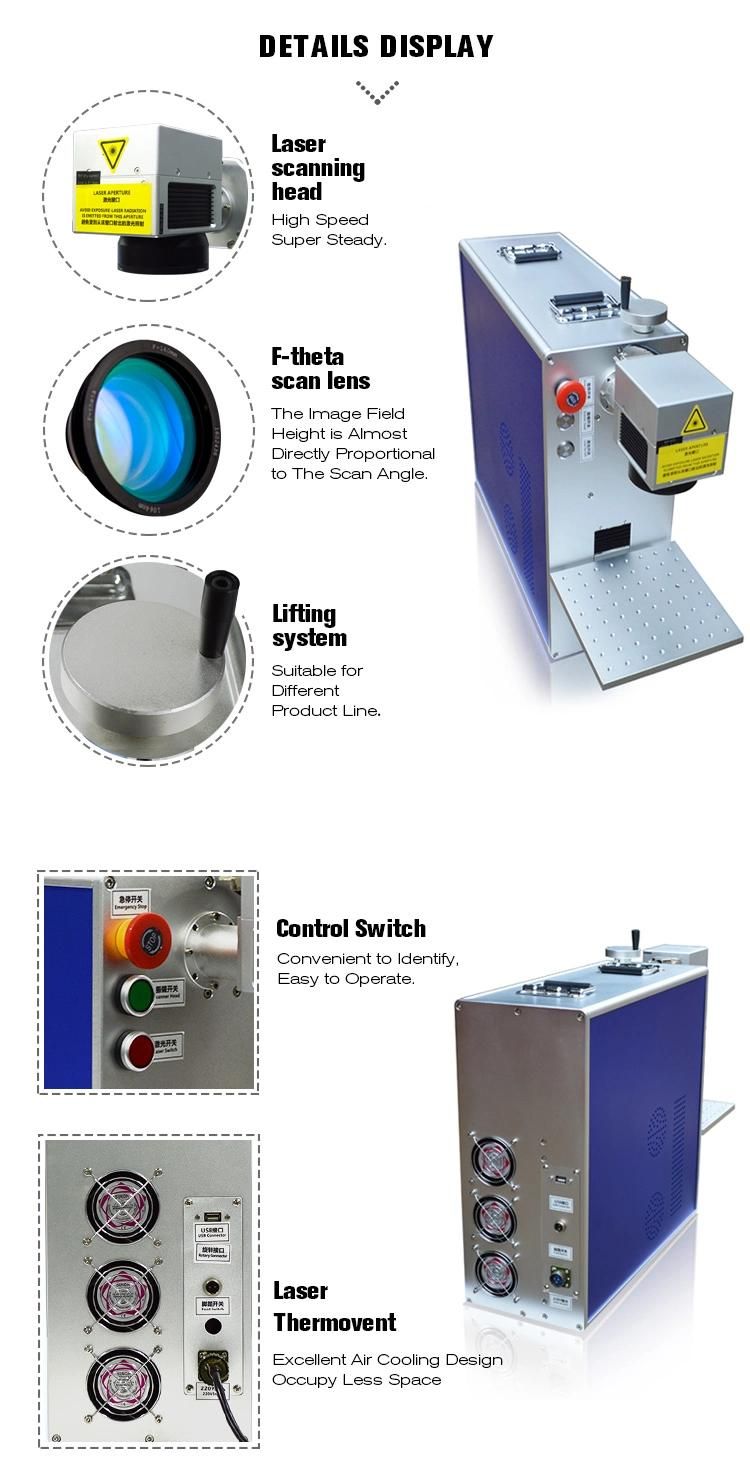 Small Fiber Diode Laser Marking Machine 20W for Metal