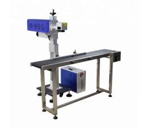 Galvo CO2 Laser Marking Machine Plastic Bottle Flying CO2 Laser Marking Machine with Conveyor Belt Online