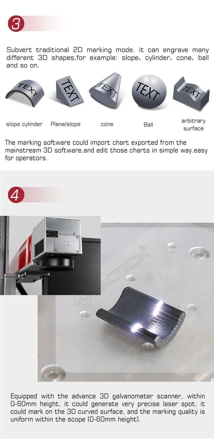 Stainless Steel Fiber Laser Marking Machine Printer Machine for Metal