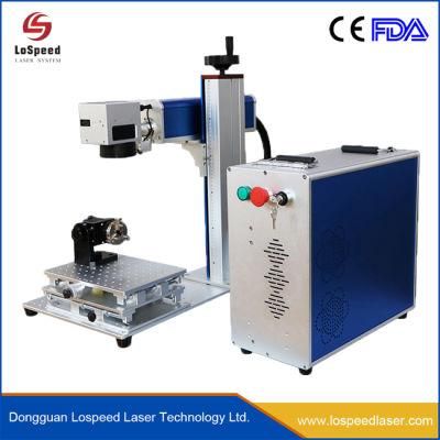 Monthly Deals Optical Fiber 30 Watt Laser Marking Machine for Marking on Metal / Plastic with Rotary Devices