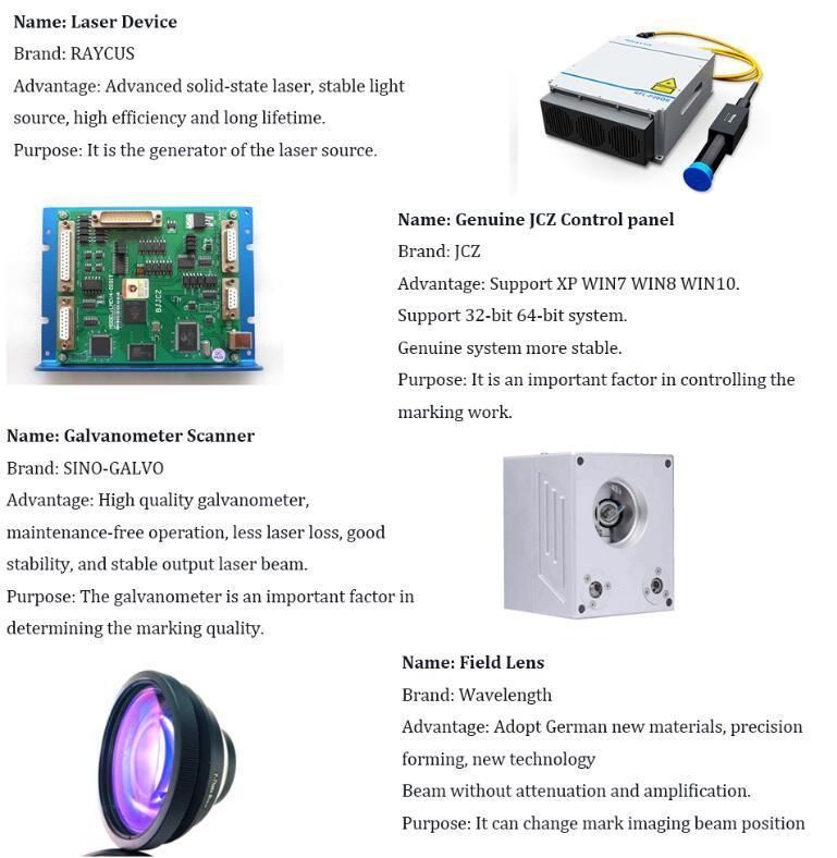 Automation Portable 20W Fiber Laser Marking Machine for Metal Advertising