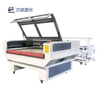 Outslide Guide Rail High Speed Cloth Textile Fabric Laser Cutting Machine with Auto Feeder