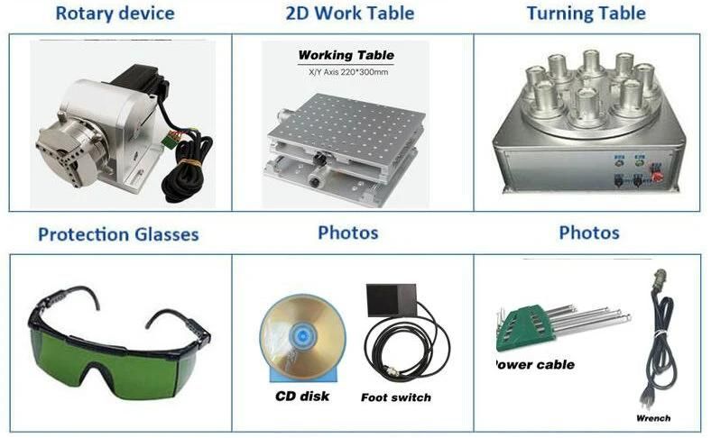 Desktop 20W 30W 50W Laser Marking Machine with Worktable