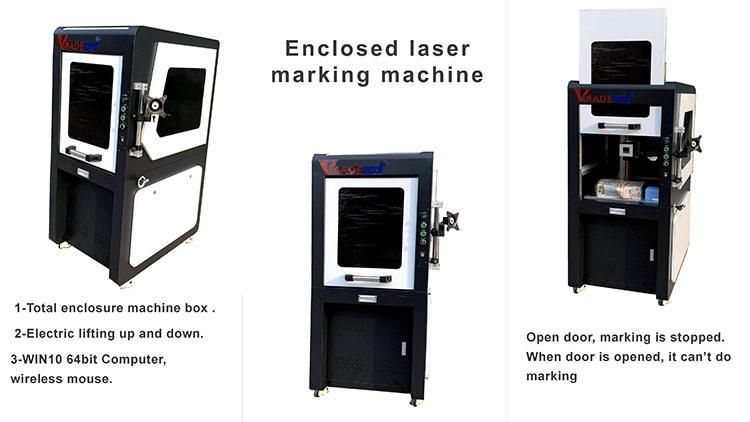 Desktop Enclosed Cover 30W 50W Fiber Laser Marking Machine