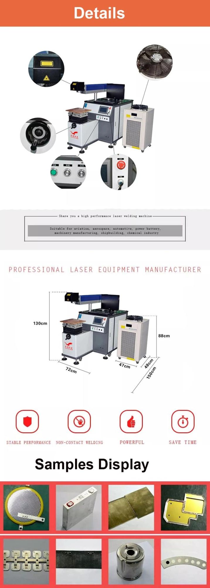 Dph200 Factory Supply China Fiber Laser Galvanometer Spot Welding Machine for Industrial