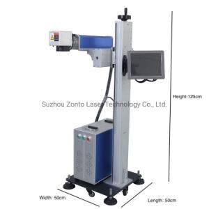 20W 30W 50W Logo Printing Online Optical Fiber Laser Date Code Metal Marking Printer