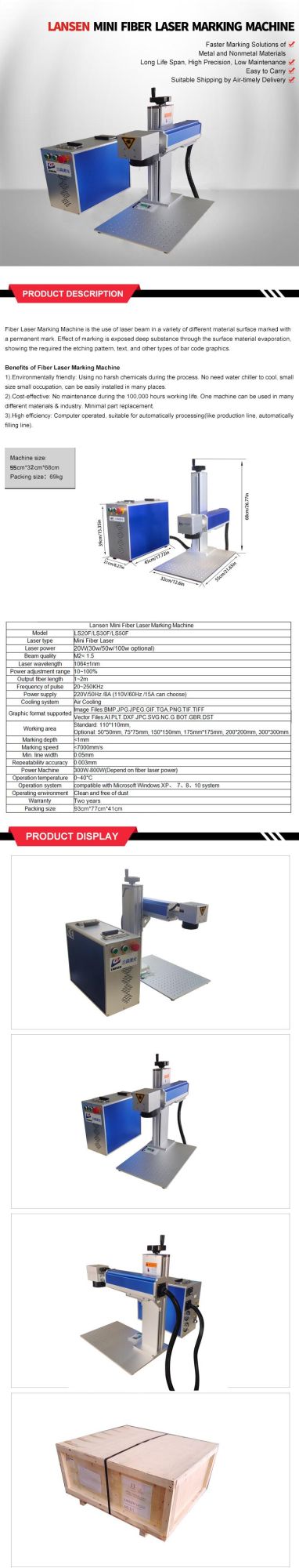 Newly Jewelry Metal Tube Fiber Laser Marker Raycus 20W