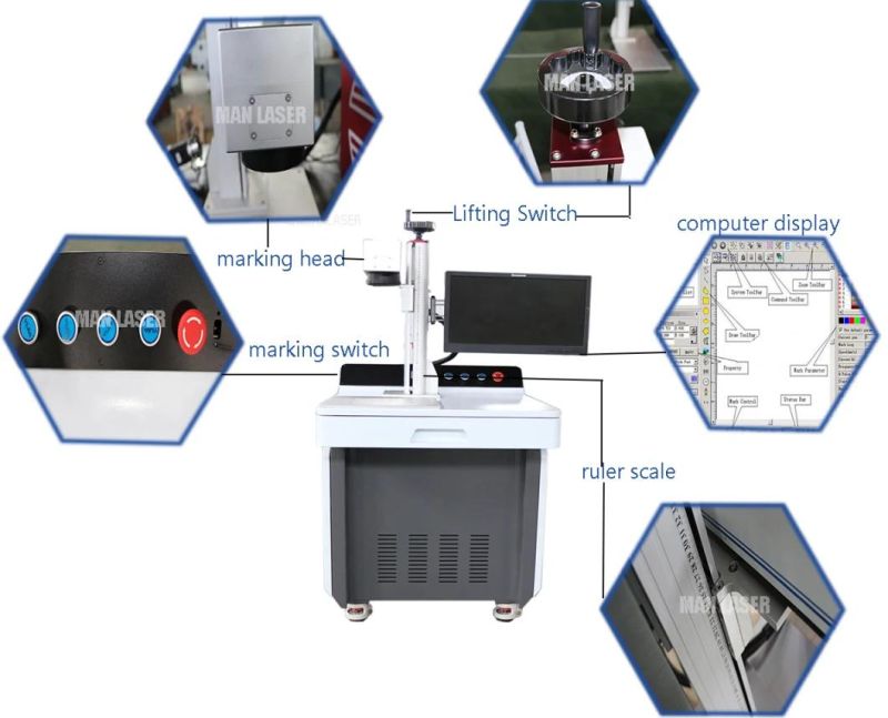 30W Famous Brand Portable Fiber Laser Marking Machine for All Metal Materials