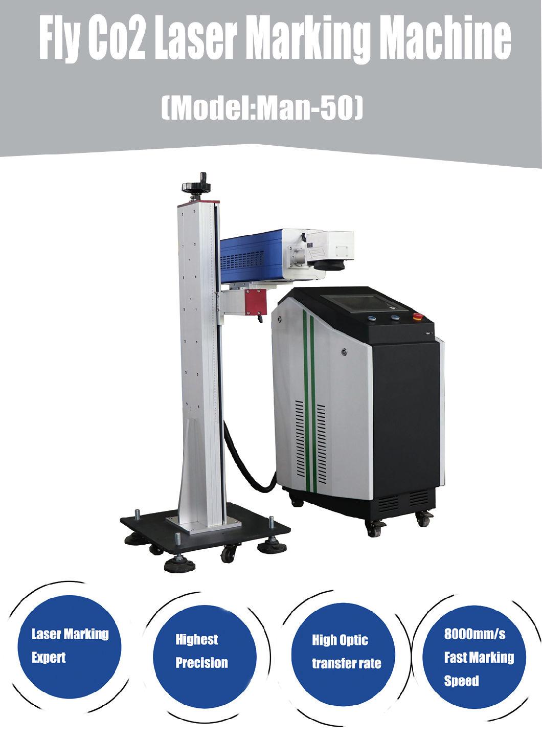 20W 30W 50W CO2 Flying Marking Machine for PPR Pipe