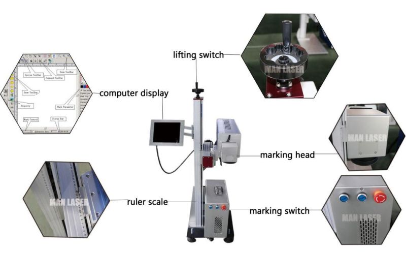 20W Optical Fiber Laser Marking Cutting Silver and Gold Machine