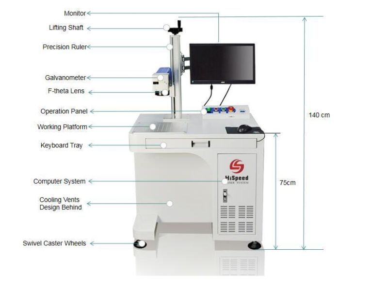 Hispeedlaser Fiber Laser Marker Laser Marking Engraving Machine for Metal