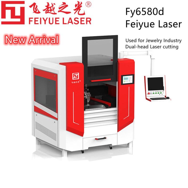 Fy6580d Jewelry Industry Feiyue Laser 2021 Dual Double Laser Cutting Head Precision Stainless Steel Aluminum Copper Sheet Metal Fiber Laser Cutter Machine