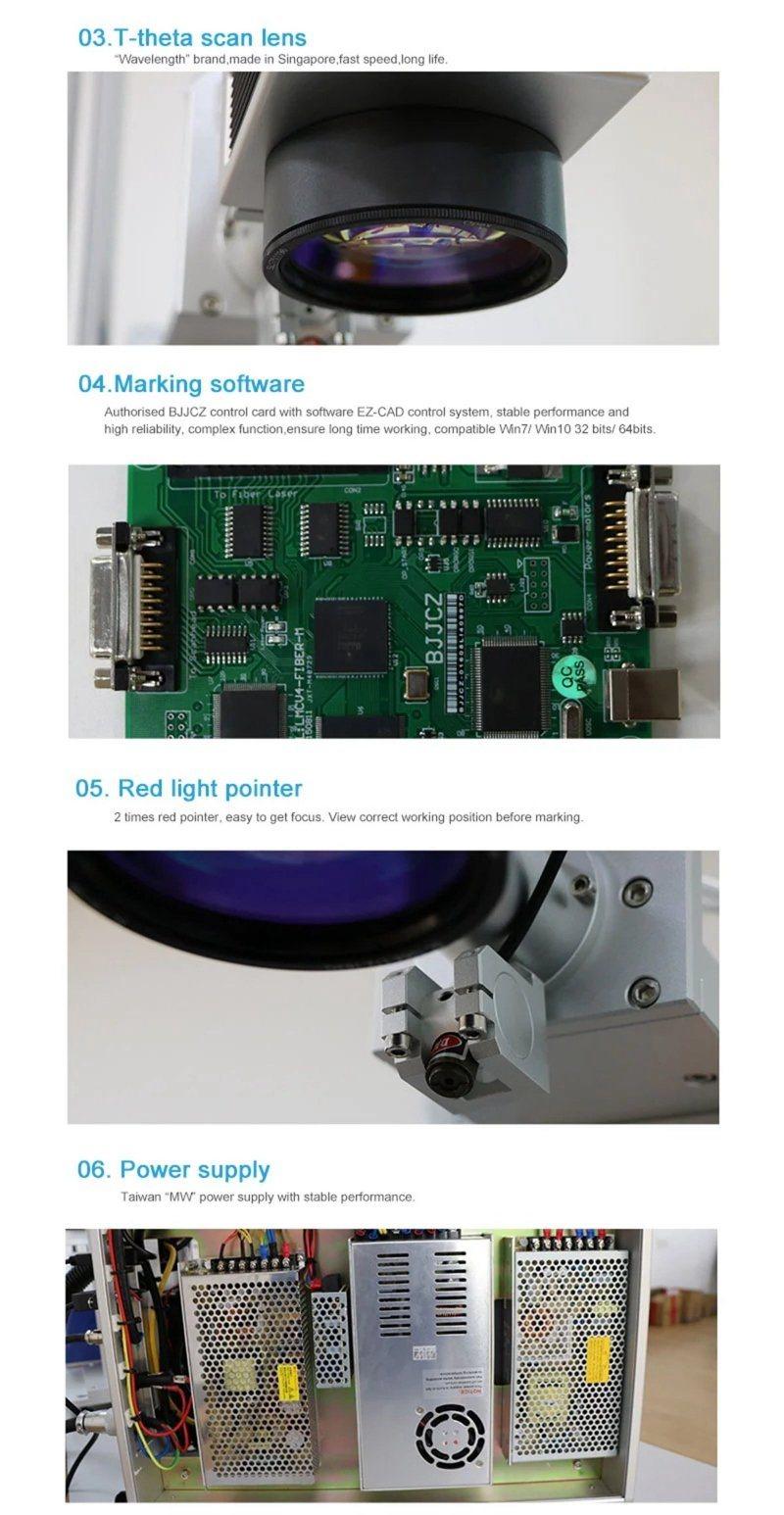 20W 30W 50W 70W 100W High Quality Fiber Laser Marking Machine with Raycus Laser Source