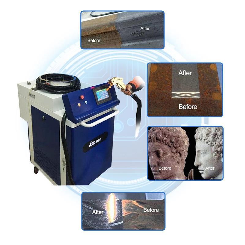 1500W Dual Optical Beam Double Scaneer Laser Cleaning Machine Cleaning Size 30cm