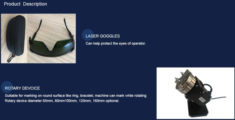 CE Approved 30W Fiber Laser Marking Machine with Air Filter