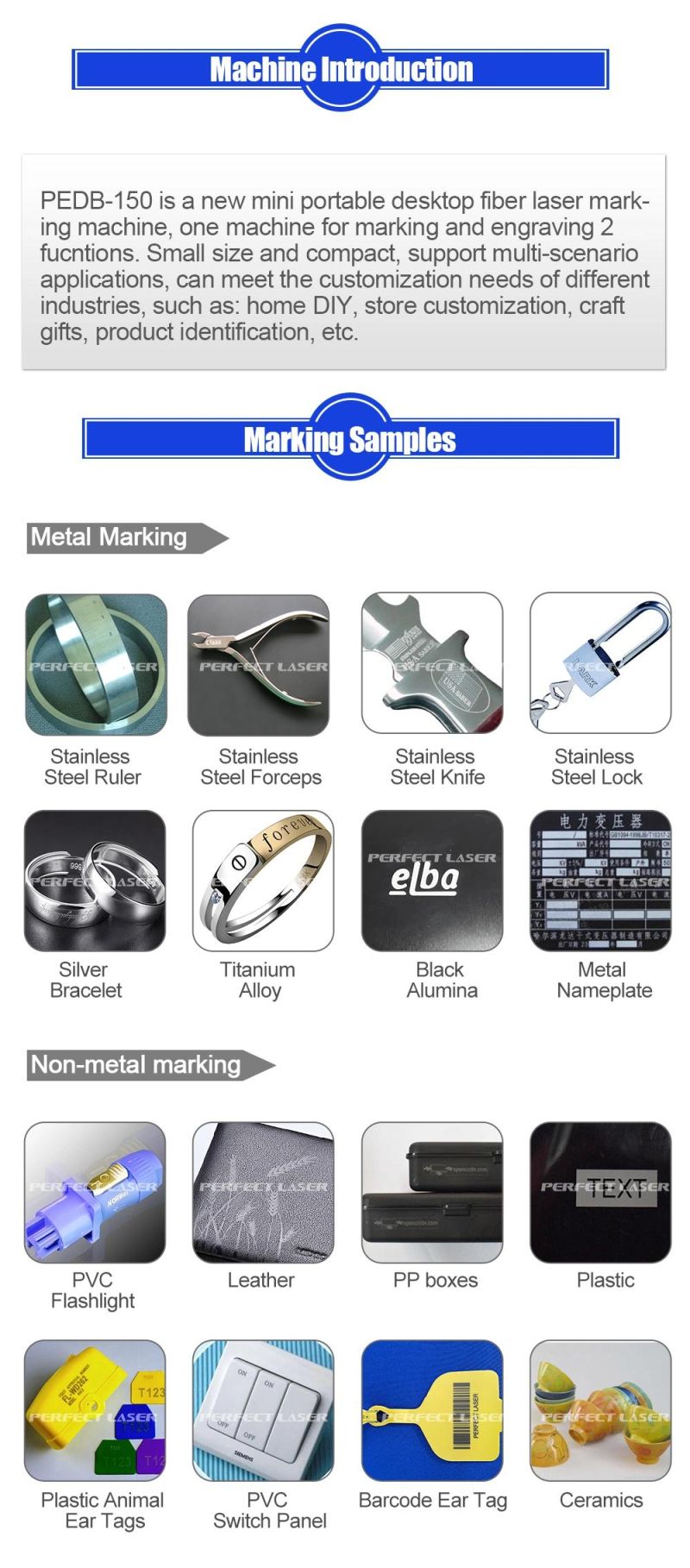 6W Mini Portable Desktop Laser Marking & Engraving Machine for Both Metal and Non-Metal Materials