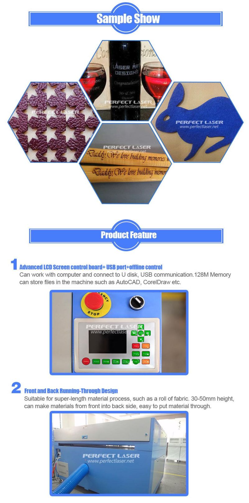 80W 100W 120W Acrylic Wood CNC CO2 Laser Cutter Engraver Machine