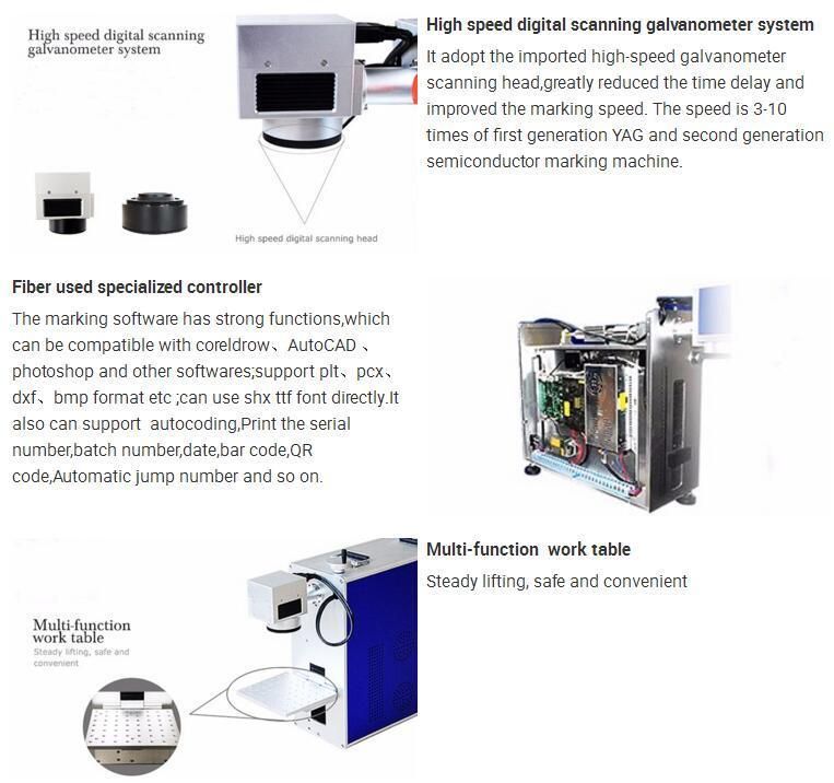 Portable Type 20W 30W Logo Date Fiber Laser Marking Equipment