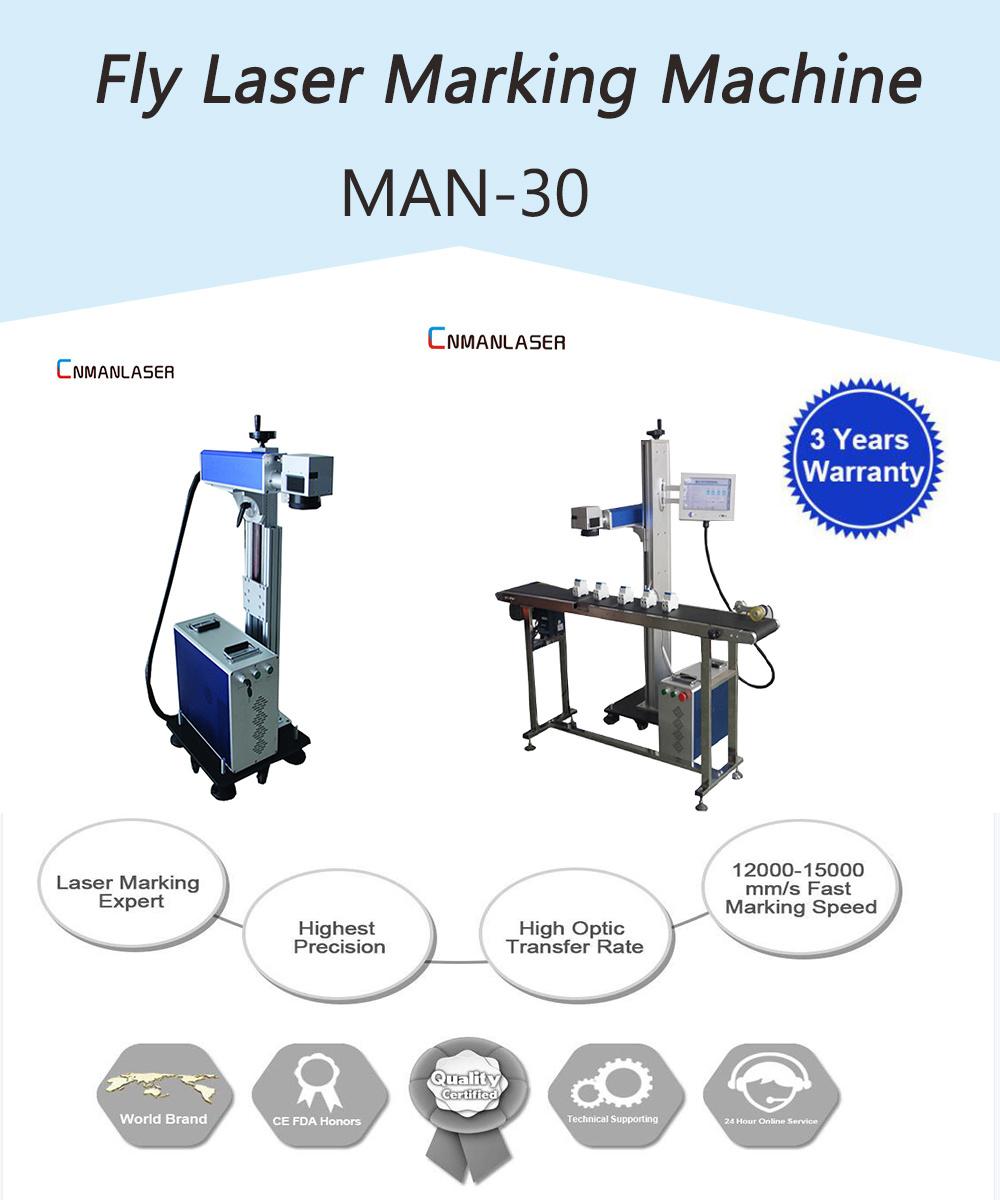 Ezcad Online Fly Fiber Laser Engraving Machine for Metal with LCD Touch Screen
