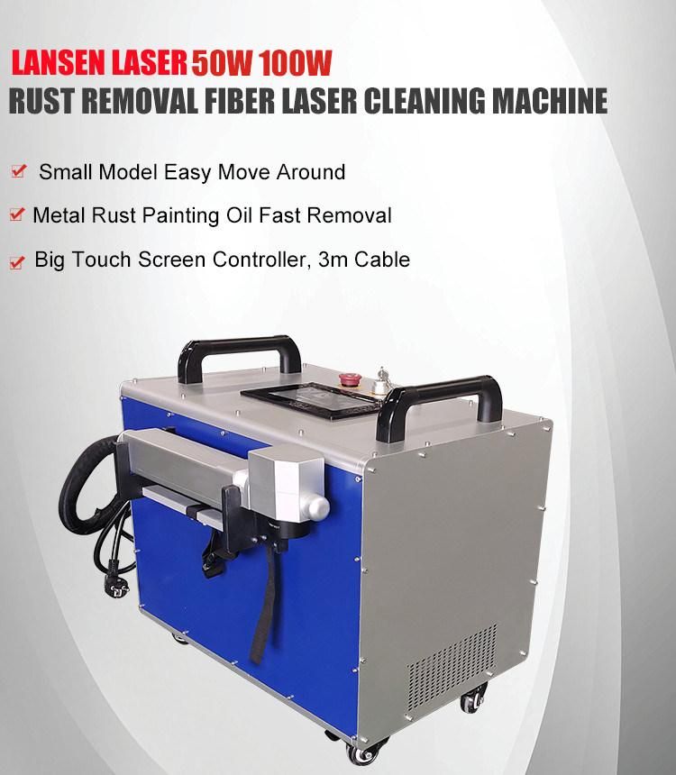 50W 100W 1000W Metal Paint Oil Fiber Laser Rust Cleaner