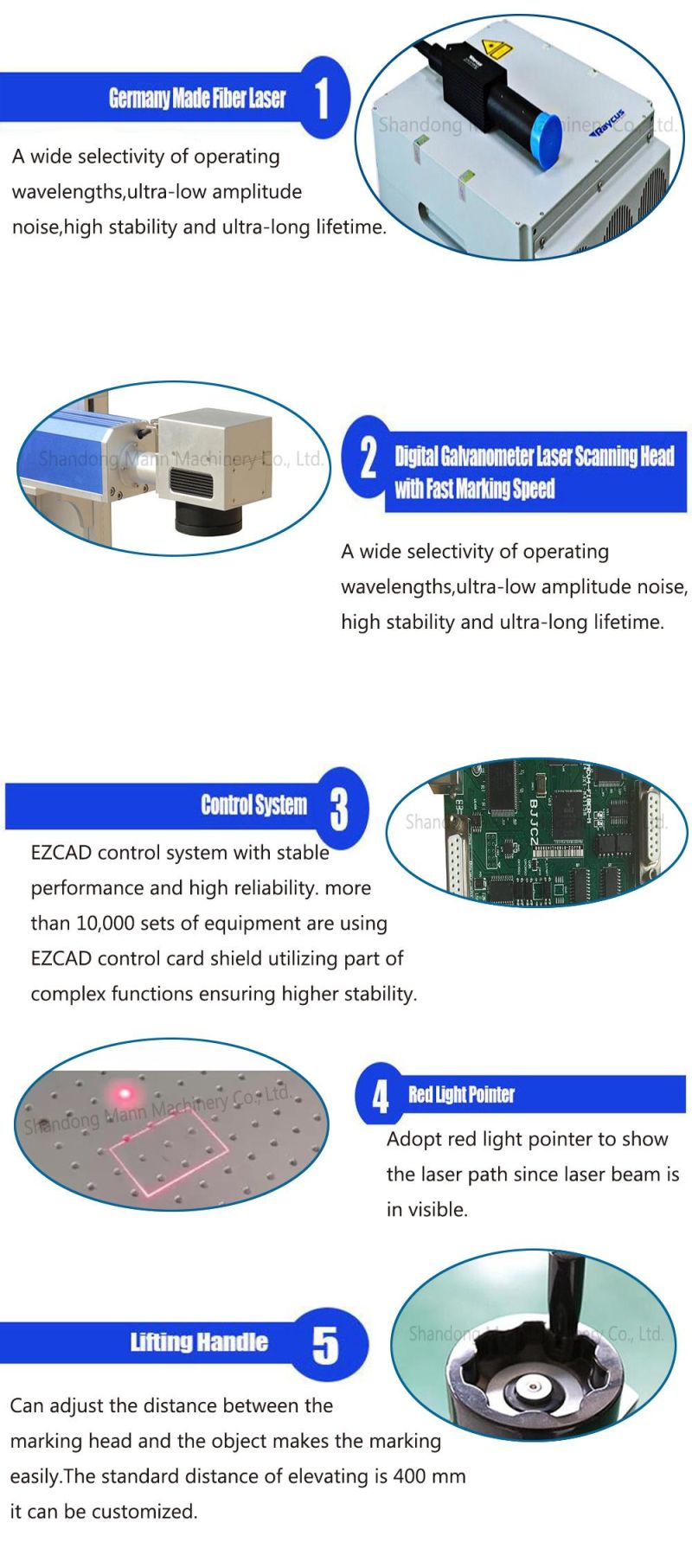 20W/ 30W/ 50W Portable Fiber Laser Marking Machine with CCD Camera