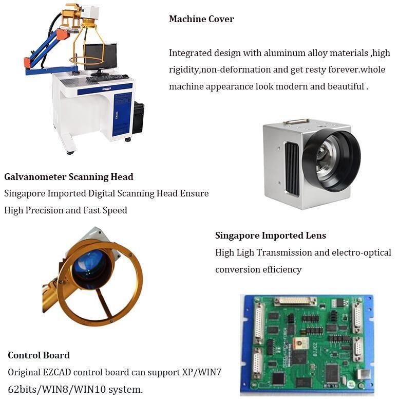 Air Cooling 30W Metal Aluminum Parts Laser Marking Machine