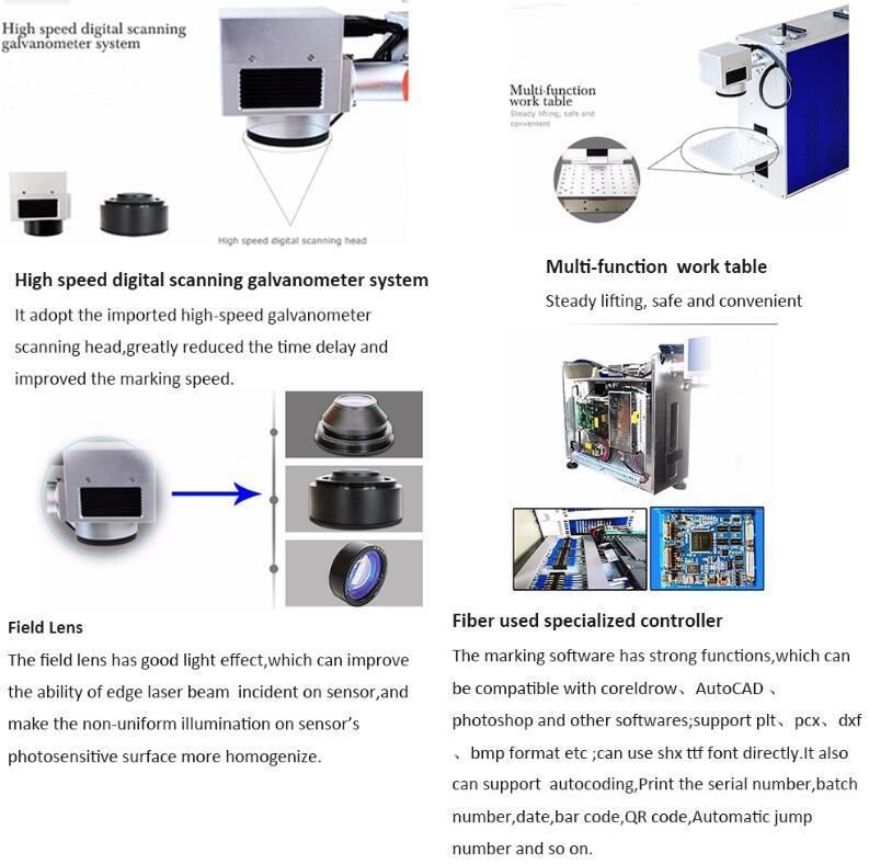 20W 30W Fiber CNC Laser Online Marking Machines on Package Cable