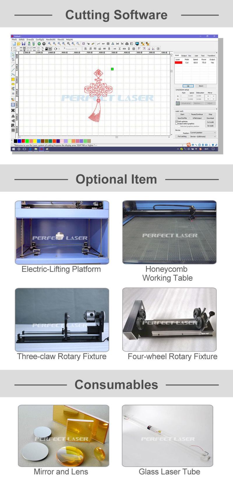 CO2 Laser Machine Acrylic / Plastic / Wood / PVC Board / Leather Laser Cutting Engraving Machine