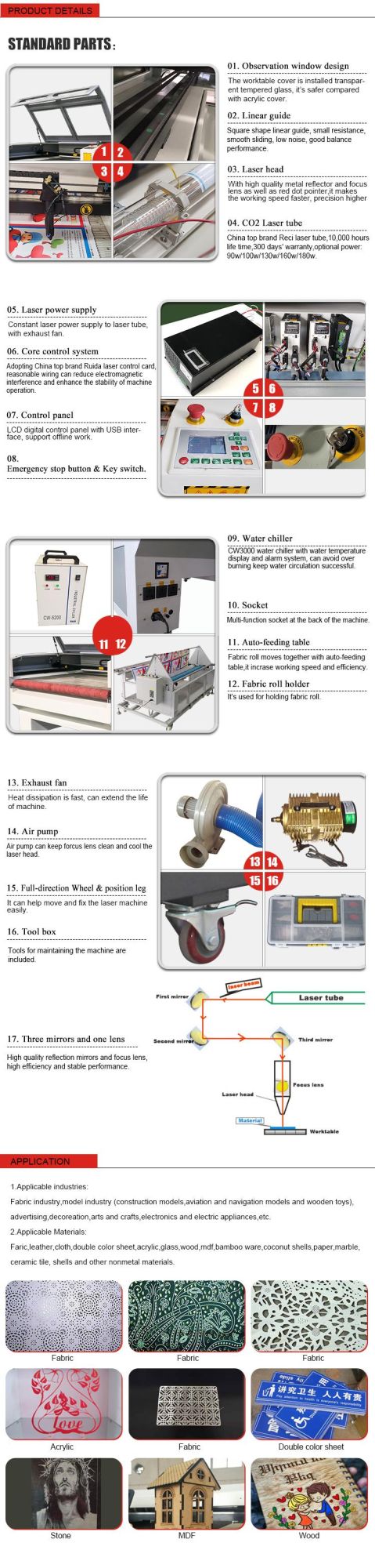 1630 Fabric Textile Cloth 100W CO2 Laser Engraving Cutting Machines