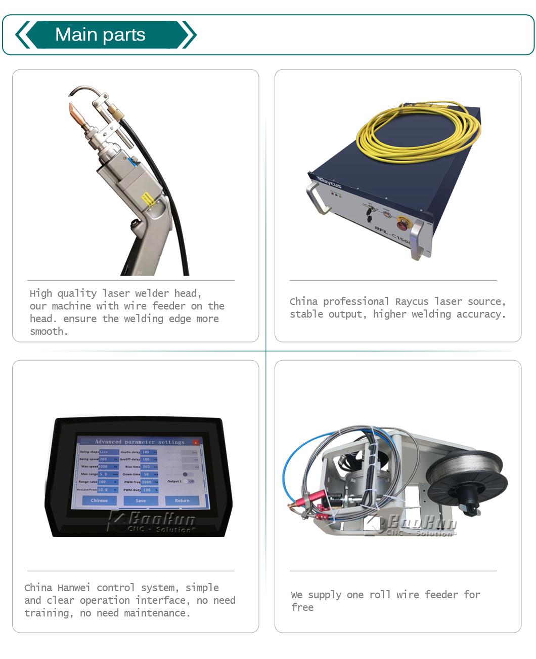 24 Months Warranty Welding Machine 1000W 1500W Laser Welder Stainless Steel Carbon Steel Aluminum CNC Laser Welding Machine with Competitive Price