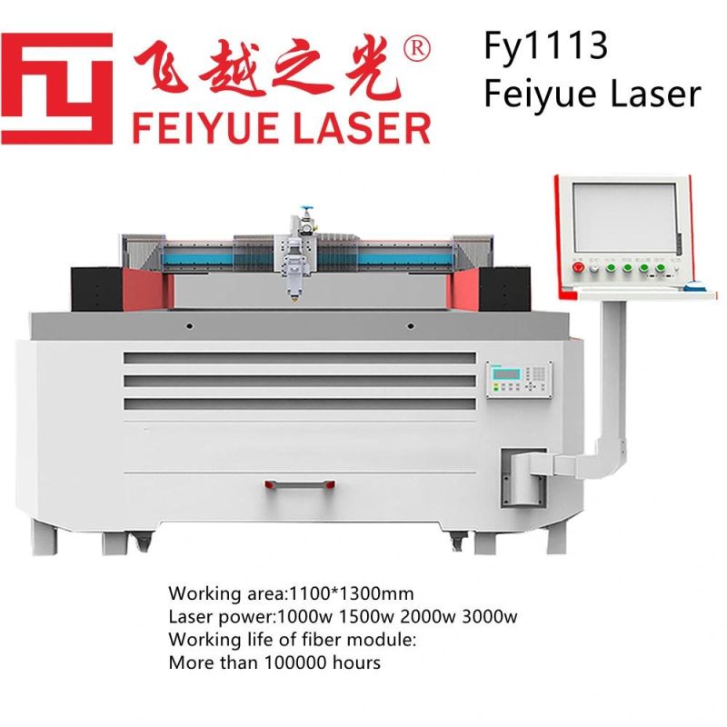 Fy1113 Feiyue Fiber Laser Machine High Precision CNC Metal Cutting Stainless Steel Aluminum Sheet Ss Jewelry 2D Laser Cutter Industrial Laser Cutting Machine