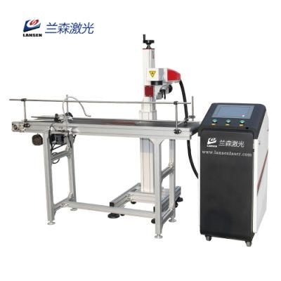 Industrial 50W Flying Fiber Laser Logo Date Engraving Marking Machine