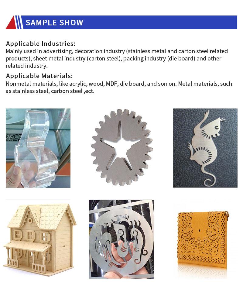 Wood Acrylic Foam Leather MDF Plywood Metal CNC CO2 Laser Cutting Machine Price