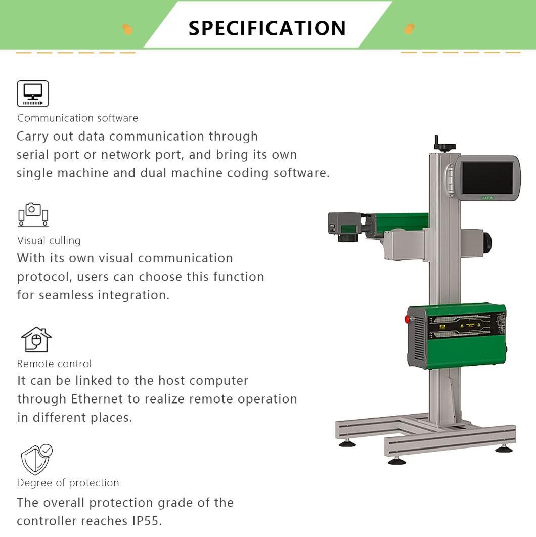 High Power 20W Flying Fiber Laser Machine Marking on Metal/Steel /Aluminum Pipe Laser Printer