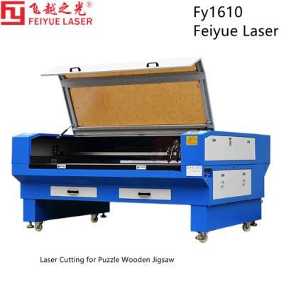Fy1610 Feiyue Laser Auto Cutting Enclosed CO2 Laser Cutting Machine for Glass Plastic Bamboo Acrylic etc. Surface Making Puzzle Wooden Jigsaw