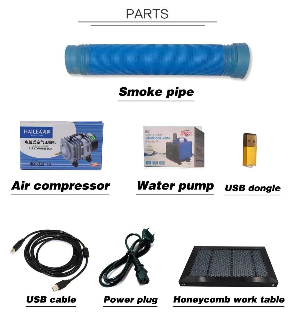 Mini Desktop 50watt 60W 3050 CO2 Laser Engraving Machine for Pet Tag with CE FDA