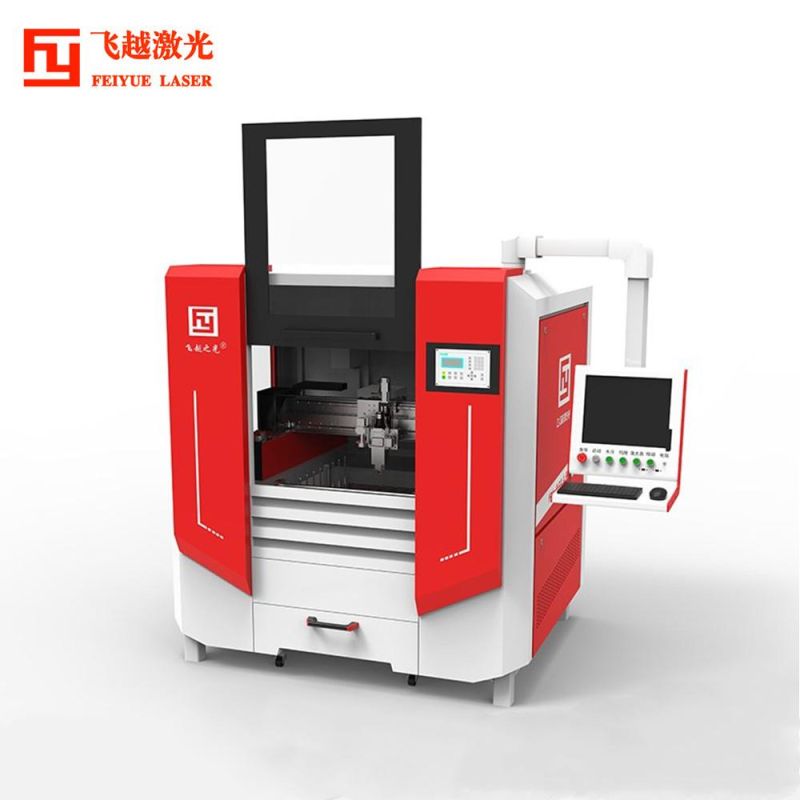 Fy4050A Feiyue Jewelry Fiber Laser Cutter Machines Industrial CNC Precision Stainless Steel Plate Aluminum Copper Sheet Metal Laser Cutting Machine