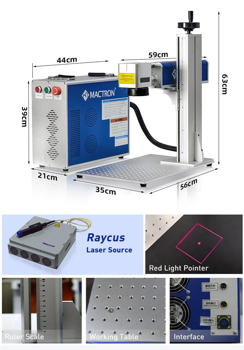 Portable Mini Raycus Fiber Optical Laser Metal Marking Machine 20W