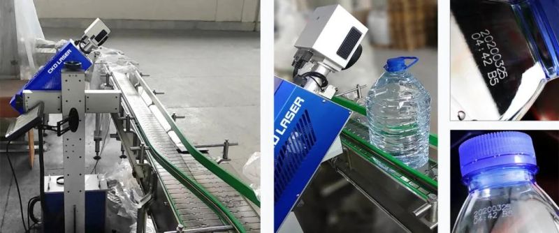 High Resolution CO2 Laser Marking Machine Beverage Bottle Cable Paper Printing Coder to Print Barcode on Wrapped Stretched film