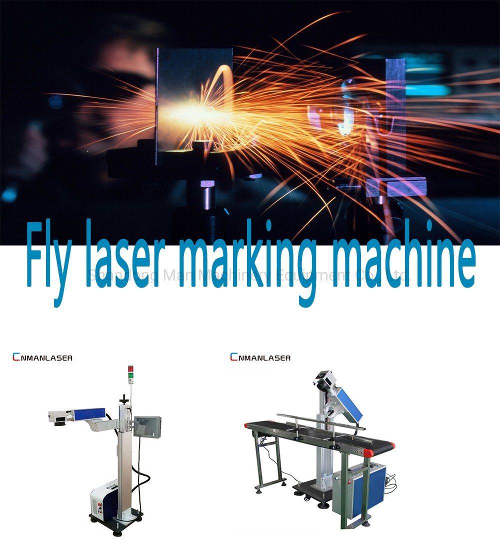 Mini 30W Flying Fiber Laser Marking Machine with Conveyor Belt