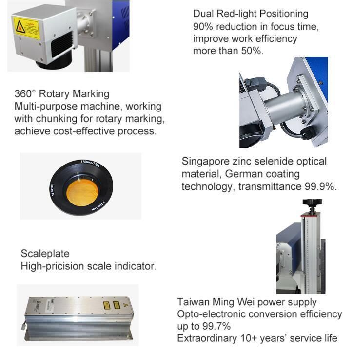 10W 30W Flying CO2 Laser Marking Machine with Ce SGS FDA