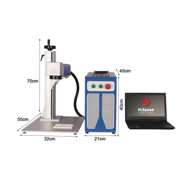 Portable Optical Mini 20W Fiber Laser Marking Machine for Sanitary/ Faucet/ Stainless Steel Hispeed