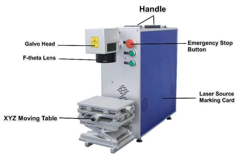 10W 20W Fiber Laser Marking Machine for Ring Stainless Steel Metal