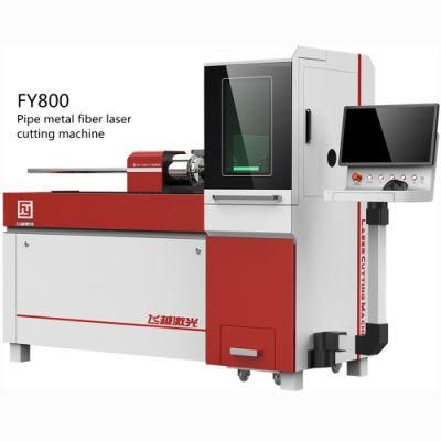 Fy800 Feiyue Pipe Fiber Laser Cutter Machines Price Industrial CNC Precision Stainless Steel Aluminum Tube Service Metal Laser Cutting Machine