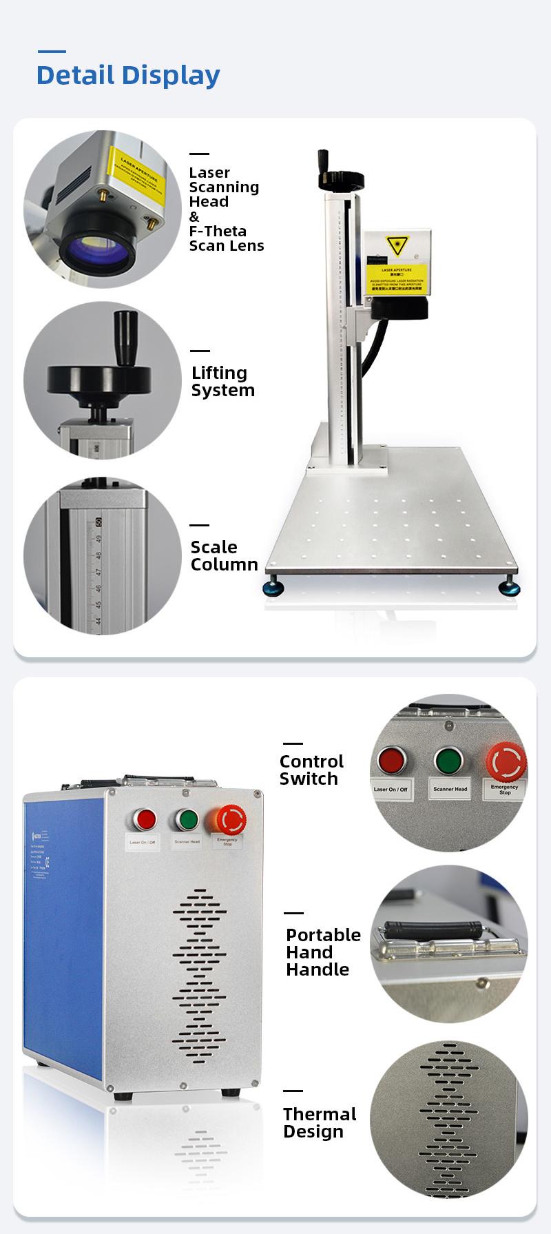 Portable Mini Raycus Fiber Optical Laser Metal Marking Machine 20W